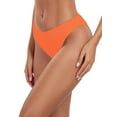 thumbnail image 4 of Ocean Blues Women's Cheeky High Cut Bikini Bottom Sexy High Leg Mid Rise Bathing Suit Orange Swim Bottom, 4 of 5