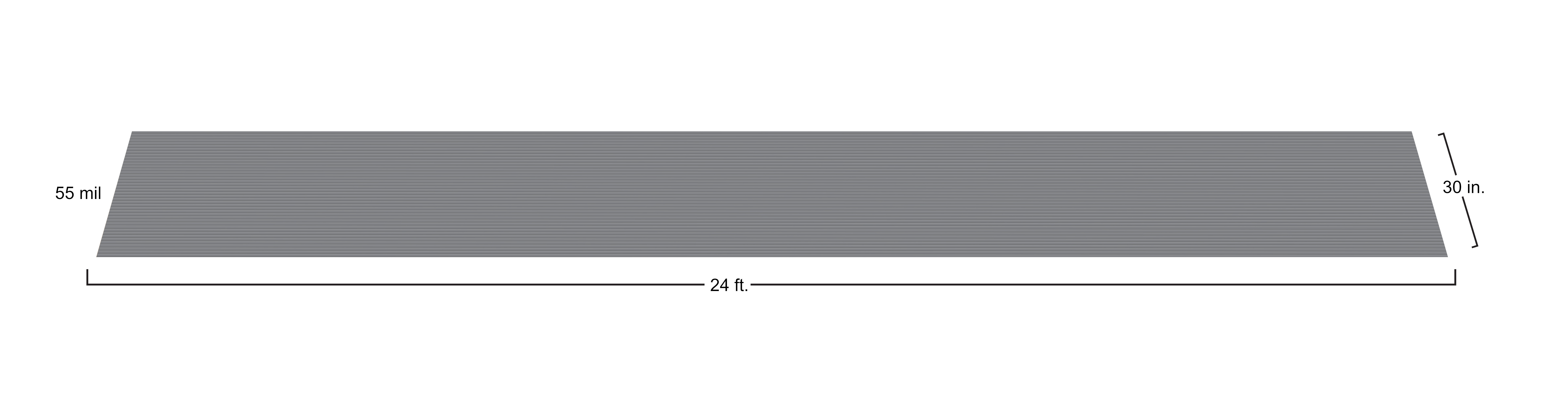 G-Floor 30 in. x 24 ft. Ribbed Channel Vinyl Garage Runner - Slate Grey