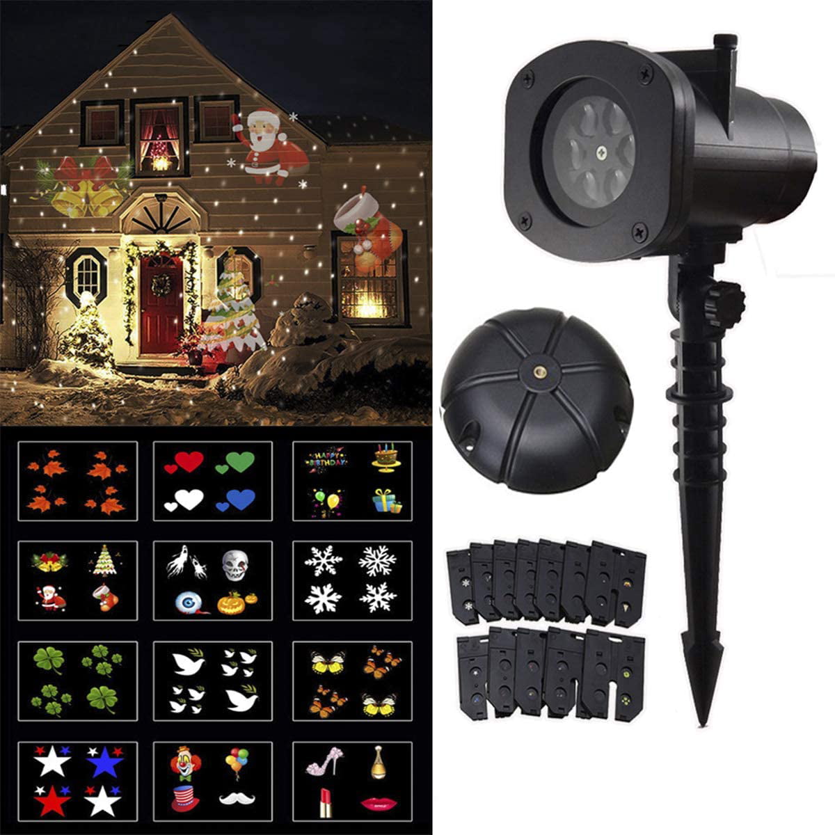 Christmas Projector Light Moving LED Laser Landscape Outdoor Halloween Xmas Lamp