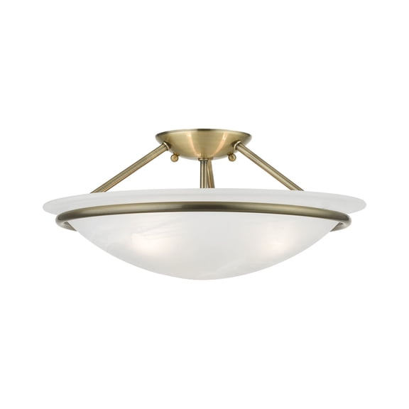 Livex Lighting - Newburgh - 3 Light Semi-Flush Mount In Transitional Style-7