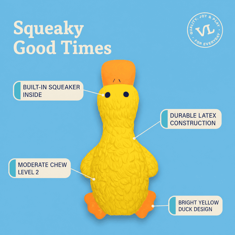 Vibrant Life Yellow Duck Latex Dog Toy, Squeaker photo 5