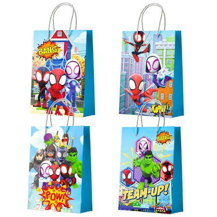 Spiderman and Friends Party Favor Bags - 16pcs Spiderman Themed Gift Bags, Celebrations Perfect for Kids, Goodie Bags