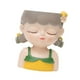 thumbnail image 3 of Maceta decorativa con diseño de niña de dibujos animados para interior/exterior, balcón y dormitorio. Gris amarillo, 3 of 9