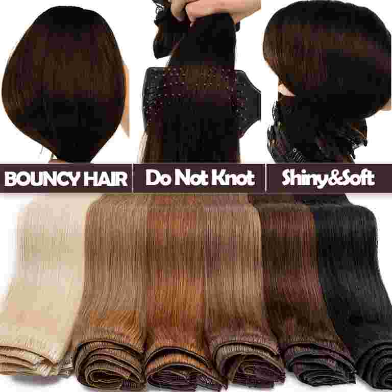 Clip In Hair Extensions Real Human Hair 22 Inch Remy Human Hair Extensions For Women Double Weft Seamless Clip Ins Brazilian Deep Wave Curly Human Hair Extensions 8Pcs 120g 20