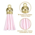 thumbnail image 3 of Uxcell 30Pack 1.5" Leather Tassels Keychain Charm with Gold Cap for DIY, Light Pink, 3 of 6