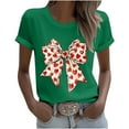 thumbnail image 6 of EchfiProm T shirts for Women Valentine Day Graphic Tee Valentine Short Sleeve Casual Cute Adults Shirts Bow Print, 6 of 7