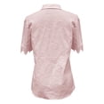 thumbnail image 6 of 2026 New Womens Casual V Neck Short Sleeve Button Down Shirts Business Casual Work Boho Tops Blouses(Light Pink,XXXL), 6 of 6