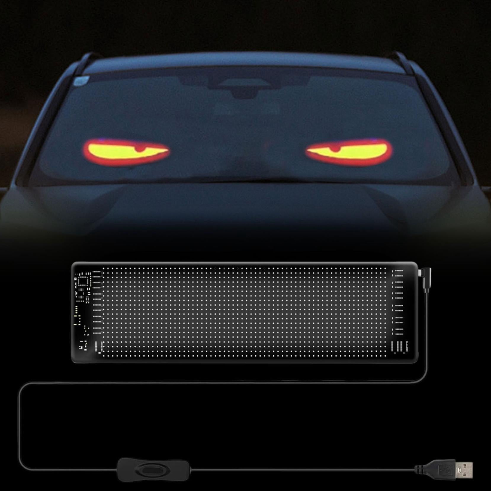 Devil Eyes Light for Cars, Car Window Flexible LED Display Screen Panel, Dynamic Big Eye Lights for Windshield with APP Control and Remote Controller