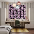 thumbnail image 4 of Purple Floral Kitchen Curtains Window Panels, Abstract Watercolor Flower Leaf Plant Insulated Window Treatment Curtain, Grommet Curtains for Bedroom/Living Room/Bathroom, 2 Piece 42"Wx63"L, 4 of 8