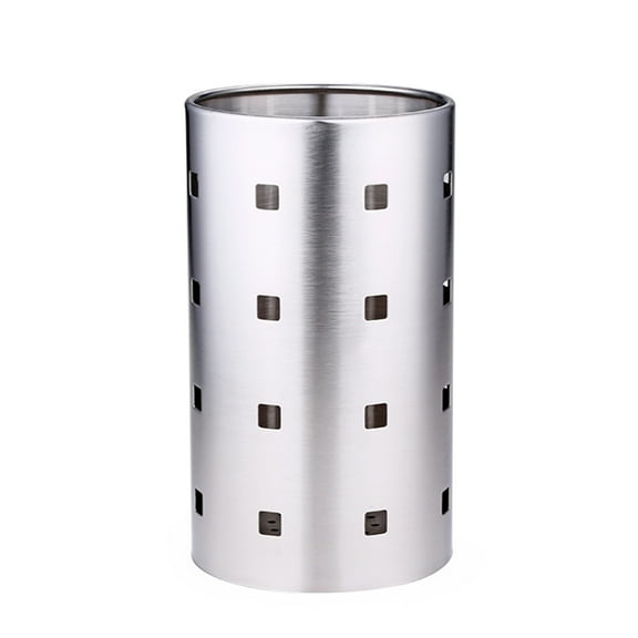 Diekin Thicken Stainless Steel Tableware Chopsticks Holder Utensil Organizer Holey Leachate Canister for Kitchen Storage Size S