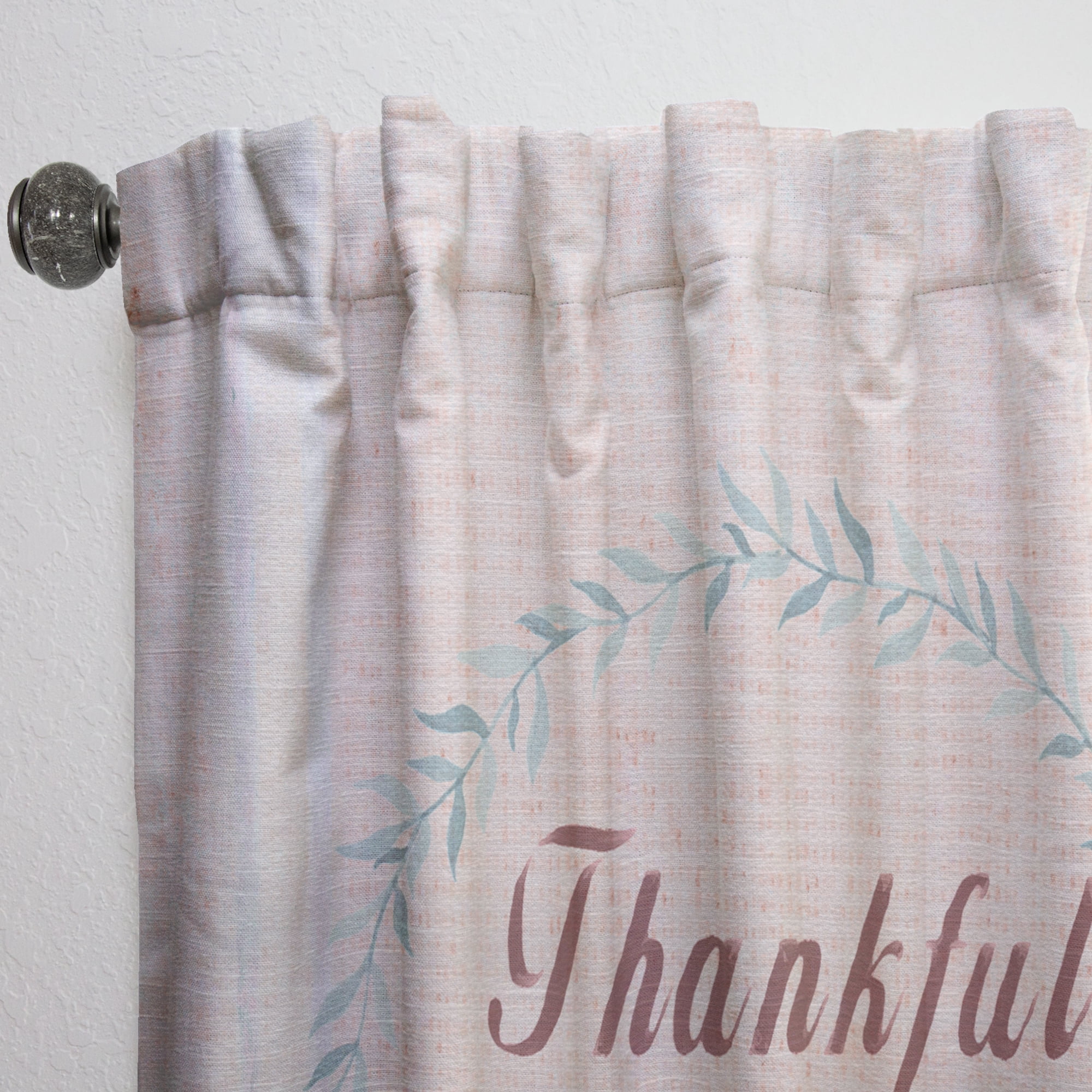 Designart 'Farmhouse Quote On Florals XXIII' Farmhouse Curtain Panel