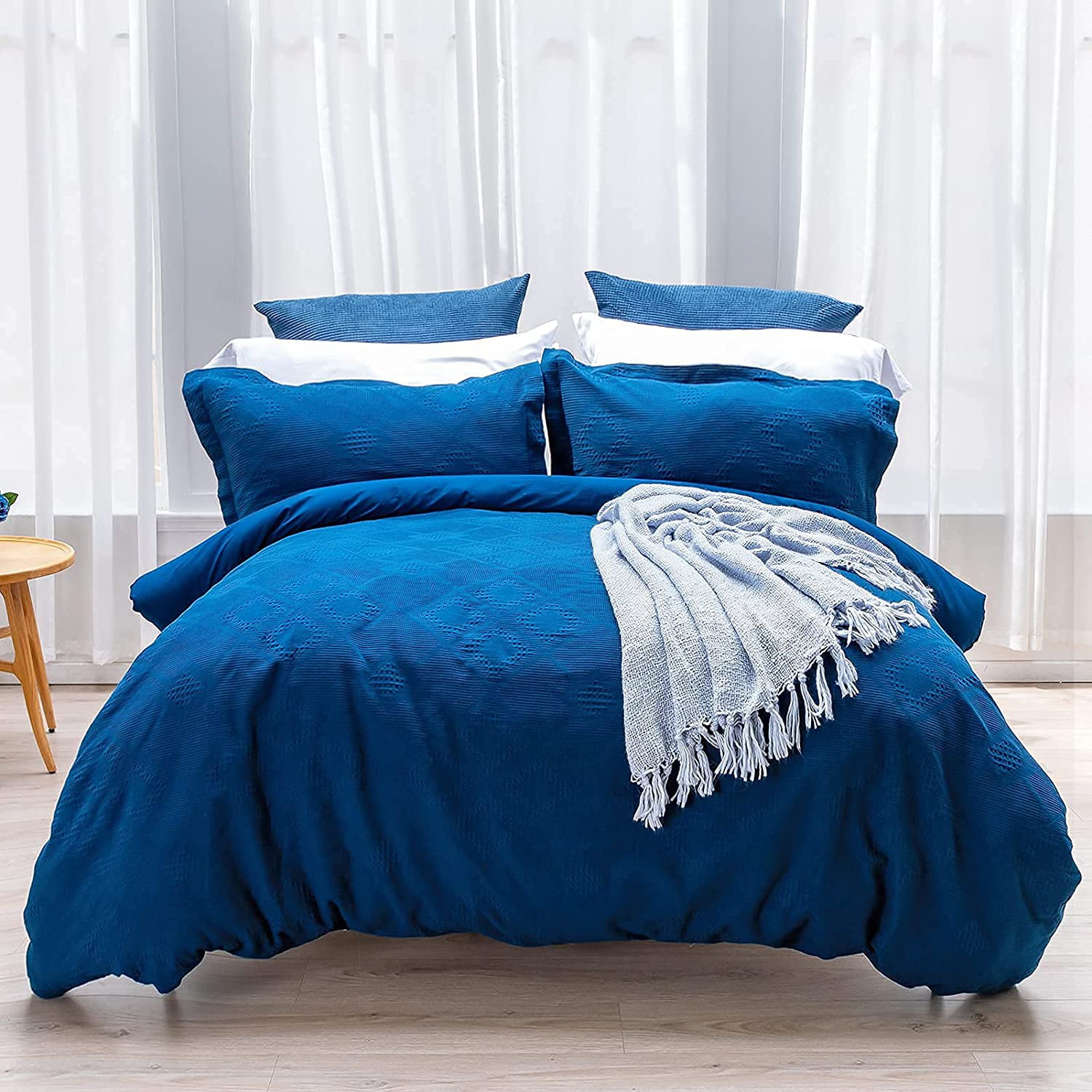 100 Cotton Waffle Weave Duvet Cover, Queen Duvet Cover Size In Inches