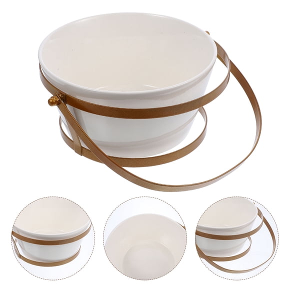 TABLETREANDS Bol De Porcelana Para Mezclar Y Servir Con Asa Ideal Para Y Snacks