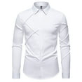 thumbnail image 4 of Mens Dress Shirts Long Sleeve Solid Business Design Stand Collar Formal Shirt White M, 4 of 9