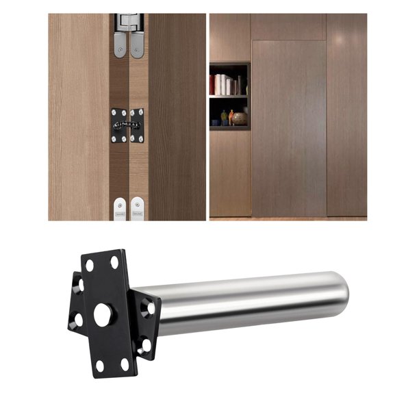 Invisible Automatic Door Closer – Adjustable Cast Aluminum, Supports 80kg, For Wooden Doors ≥35mm Thick & ≥160mm Wide (Black/Silver)