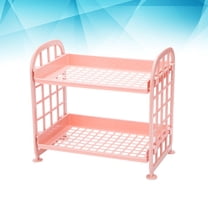 MLINS 2 Layers Plastic Storage Rack Pink Shelf Practical
