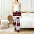 thumbnail image 5 of Uemuo Buffalo Plaid Forest Pattern Women's Wide Leg Palazzo Lounge Pants with Pockets Light Weight Loose Comfy Casual Pajama Pants-, 5 of 9