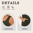 thumbnail image 5 of SWQZVT Rompers for Women Summer Clothes Sleeveless Jumpsuits with Pockets Crew Neck Tank Shorts Cotton Outfit Set Army Green L, 5 of 6