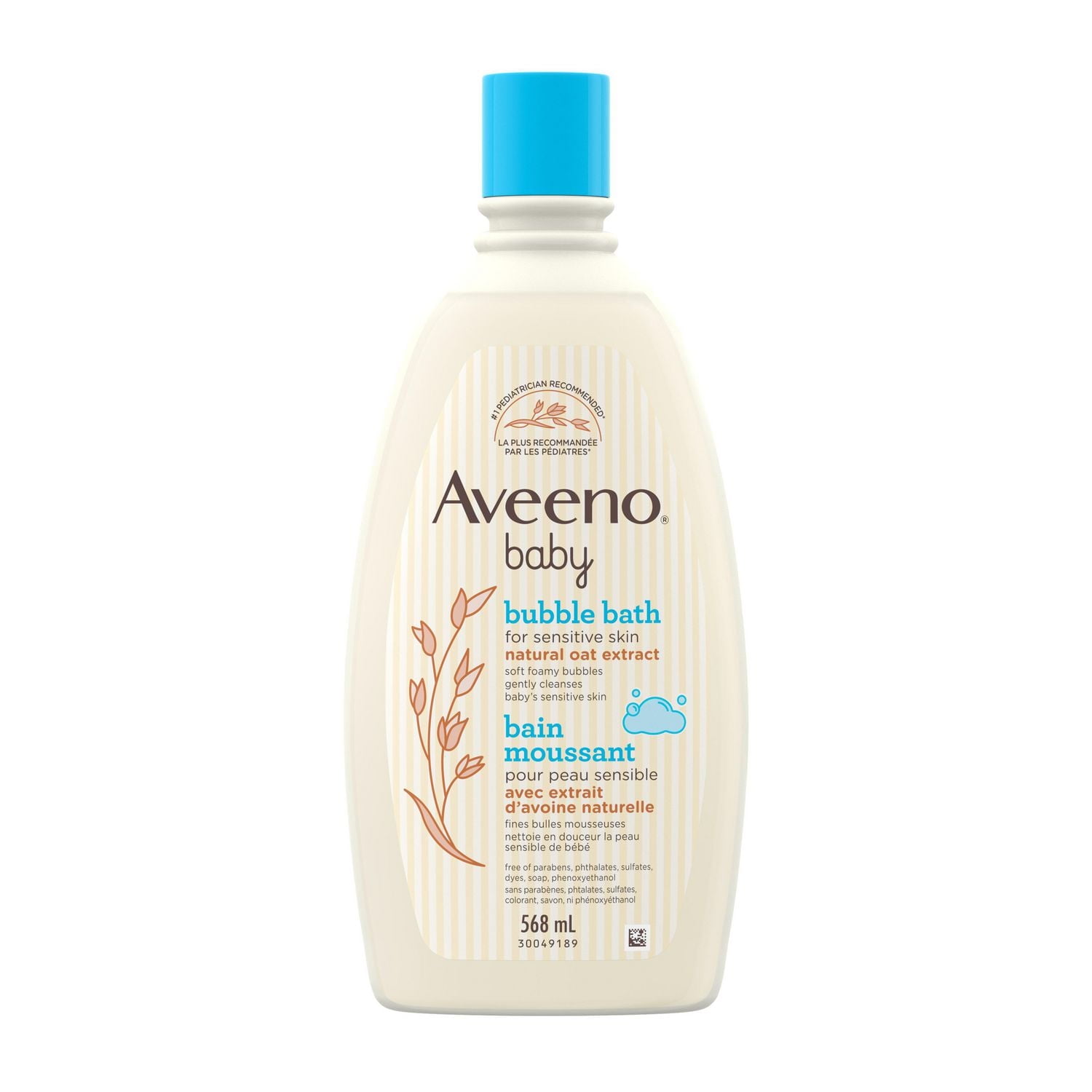 Bain moussant Aveeno - Soins de la peau pour bébés - Nettoyant pour peau sensible - Hypoellergénique - 568 ml 568 ML