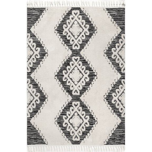 nuLOOM Kylee Soft Shaggy Textured Tassel Area Rug, 5' 3" x 7' 7",