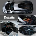thumbnail image 4 of Scale 1:24 ONE Sports Car Model Toy Modified Metal Diecast Free Wheeling Vehicles Simulation Sound & Light Gift for Children Orange, 4 of 6