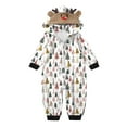 thumbnail image 2 of Odeerbi Christmas Onesie Pajamas for Family Holiday Sleep Jumpsuit Long Sleeve Family Christmas Pajamas Matching Sets Infant Fashion Lattice Print Plush Jumpsuit Sleepwear PJs Set White, 2 of 4