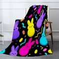 thumbnail image 2 of JOOCAR Happy Easter Colorful Bunny Pattern Flannel Throw Blanket For Gift Home Sofa Bed Decoration 60x50 inch, 2 of 5