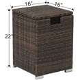 thumbnail image 4 of COSIEST Outdoor Hideaway Brown Square Wicker Tank Table for Gas Fire Pits, 4 of 6
