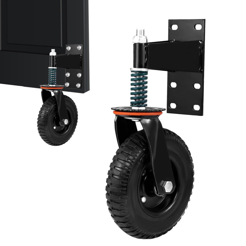 8" Heavy Duty Fence Gate Wheel, 600lbs Load Capacity Spring Loaded Casters, 360° Rotation for Uneven Surfaces