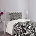 thumbnail image 3 of Ambesonne Black and White Quilted Bedspread Set 2 Pcs, Geometric Art, Twin Size, Black White, 3 of 5