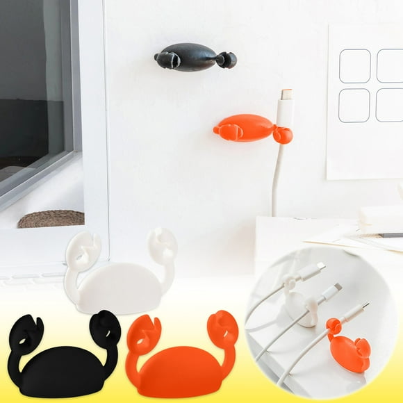 Fiudx Organizador de Cables con Diseño de Hilo de Guisante, con Sujeción Flexible, Ahorra Espacio, Ideal para Escritorios, Tv y Ordenadores, Fácil de Instalar, Material Trp, Tamaño 5 X 3,2 Cm