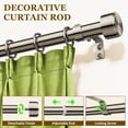thumbnail image 3 of Heavy Duty Adjustable Curtain Rods for Windows, 1-Inch Diameter Curtain Rod, 32-150 Inches (Nickel), 3 of 7