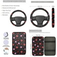 thumbnail image 3 of Yuyamidu 13pcs Car Seat Cover Full Set Ladybug Steering Wheel Cover Seat Belt Cover Coaster Heart Center Console Cover Keychain Lipstick Sleeve Cute Auto Interior Accessories, 3 of 6