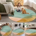 thumbnail image 5 of Summer Beach Round Area Rug 3Ft Washable Small Circle Rugs for Kitchen Entryway, Ocean Teal Pink Yellow Graident Non-Slip Carpet Floor Mats Indoor Outdoor Carpet Runner Aesthetic Home Decor, 5 of 8