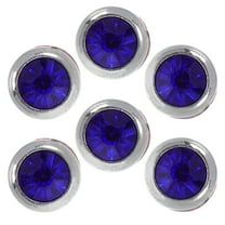 FUEENIRVA 6Pcs Blue Round Abs Car Stickers Bling Car Accessories for Interior and Exterior Decor
