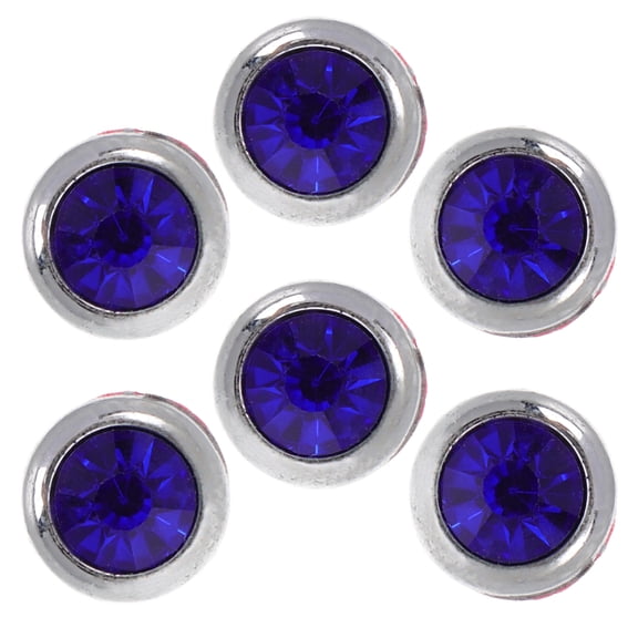 FUEENIRVA 6Pcs Blue Round Abs Car Stickers Bling Car Accessories for Interior and Exterior Decor