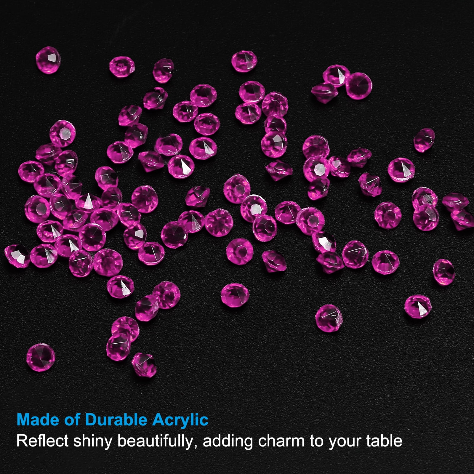 Unique Bargains Acrylic Wedding Diamonds Table Scatter Gems for Bridal Shower Rose Red