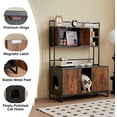 thumbnail image 6 of JanflyHome Cat Litter Box Enclosure with Shelf, Wooden 2 Cats Cabinet Furniture with Double Room, Power Outlet, Farmhouse Vintage Brown, 6 of 11
