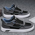 thumbnail image 2 of Men's Skateboard Shoes Casual Lace-Up Sneakers - Solid Color Low-Top PU Sneakers with Fabric Lining, PVC Sole, Cloth Insole, Suitable for Daily Wear, 2 of 5