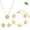 Gold, variant on Four Leaf Clover Bracelet Set for Women - 18K Gold Plated Flower Lucky 4 Leaf Necklace Bracelet Earrings Jewelry Sets Gift for Women