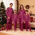 thumbnail image 2 of HNMKIU Satin Silk O-Neck with Button Pajamas Set Two-Piece Christmas Pajamas for Family Long Sleeve Sleepwear Loungewear Nightwear Pants for Kids ,Kids_140, 2 of 8