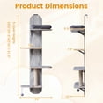 thumbnail image 3 of Gymax Door Hanging Cat Climber w/Plush Bed Scratching Post Carpeted Jumping Platforms Grey, 3 of 10