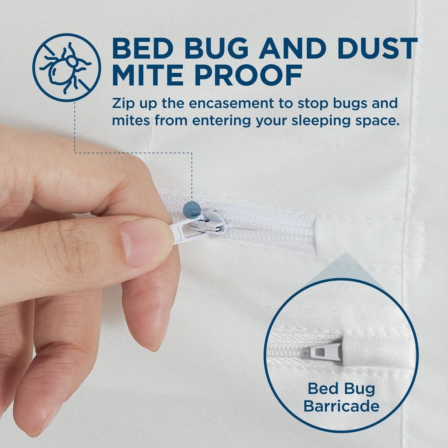 U by Bedsure Mattress Protector Full Size, Bed Bug Proof Mattress Cover 100% Waterproof for Bed, Zippered Mattress Encasement Six-Sided 12 inches deep