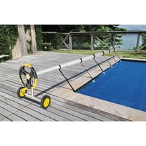 UBesGoo 18 Feet Pool Cover Reel Set Aluminum Solar Swimming Inground Cover Blanket Reel