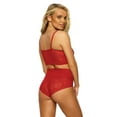 thumbnail image 2 of Felina | Finesse Lace Cami Bralette & Mock-Wrap Brief | 2-Piece Set (Tango Red, S/M), 2 of 3