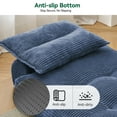 thumbnail image 6 of BEHOST 70" Modern Corduroy Futon Couch Bed, Space-Saving Convertible Sofa for Apartment, Navy Blue, 6 of 10