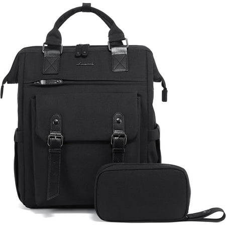 YOUI-GIFTS Laptop Backpack Purse for Women Work Travel Commuter Backpack College School Business Computer Bag Doctor Nurse Bags Student Bookbag , 15.6 Inch, Black-brown