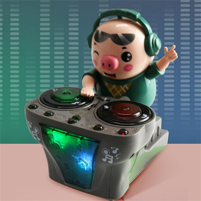 DJ Music Dancing Pig Toy With Colorful Light Back And Forth