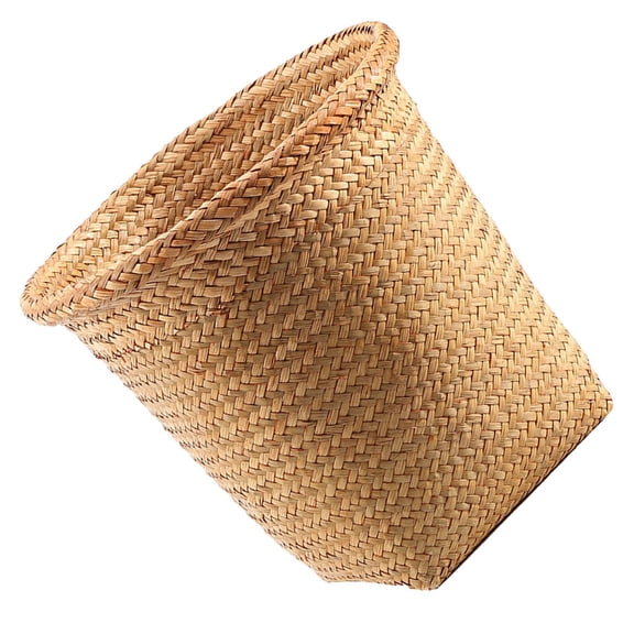 CTIRCHIU Round Wicker Basket for Household Items Natural Straw Storage 1Pack