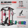 thumbnail image 2 of Mitonos Multi-Function Smith Power Cage, 2000 LBS Heavy Duty Squat Rack with Dual Cable Crossover System, All-in-One Home Gym Strength Training Frame with Fitness Accessories, 2 of 9